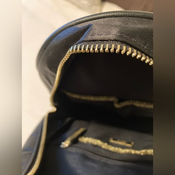 Black satin and embroidered small backpack (purse) - Picture 4 of 8